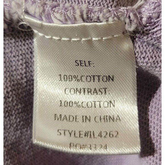 In Loom Oversized Small Womens Lavender Blouse Tee Cotton - Picture 6 of 6